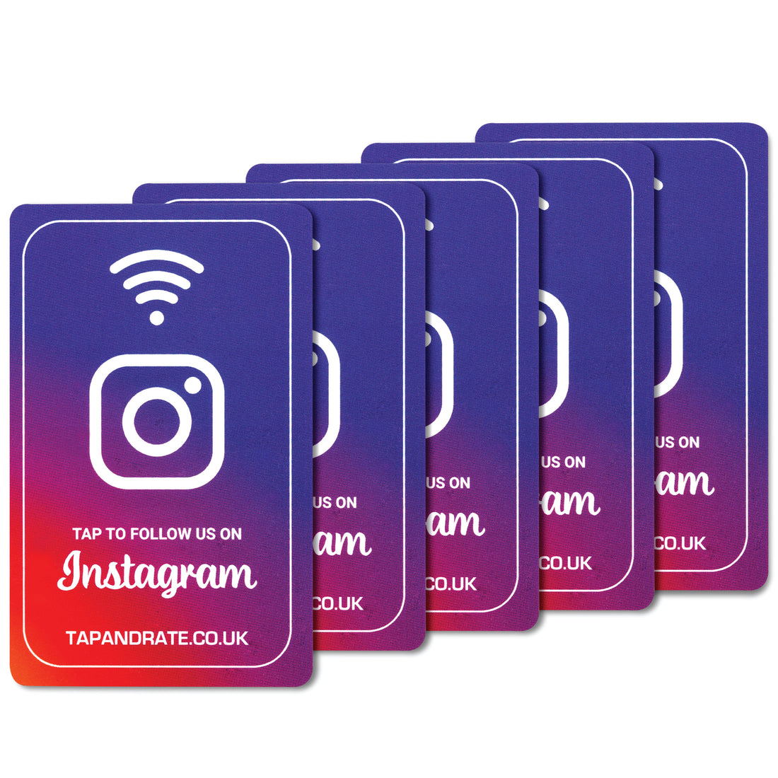 Smart Instagram Card x 5 - Instagram Super Bundle - NFC Enabled Instagram Followers card. Best chip, premium quality. Customers can follow you and see your profile with just one simple tap. No searching or finding your account, comes linked to your account so all the customer has to do is tap their phone and follow your profile. Ready to use out of the box! Start getting more followers today. Get more Customer with this simple to use product. Tap and Rate