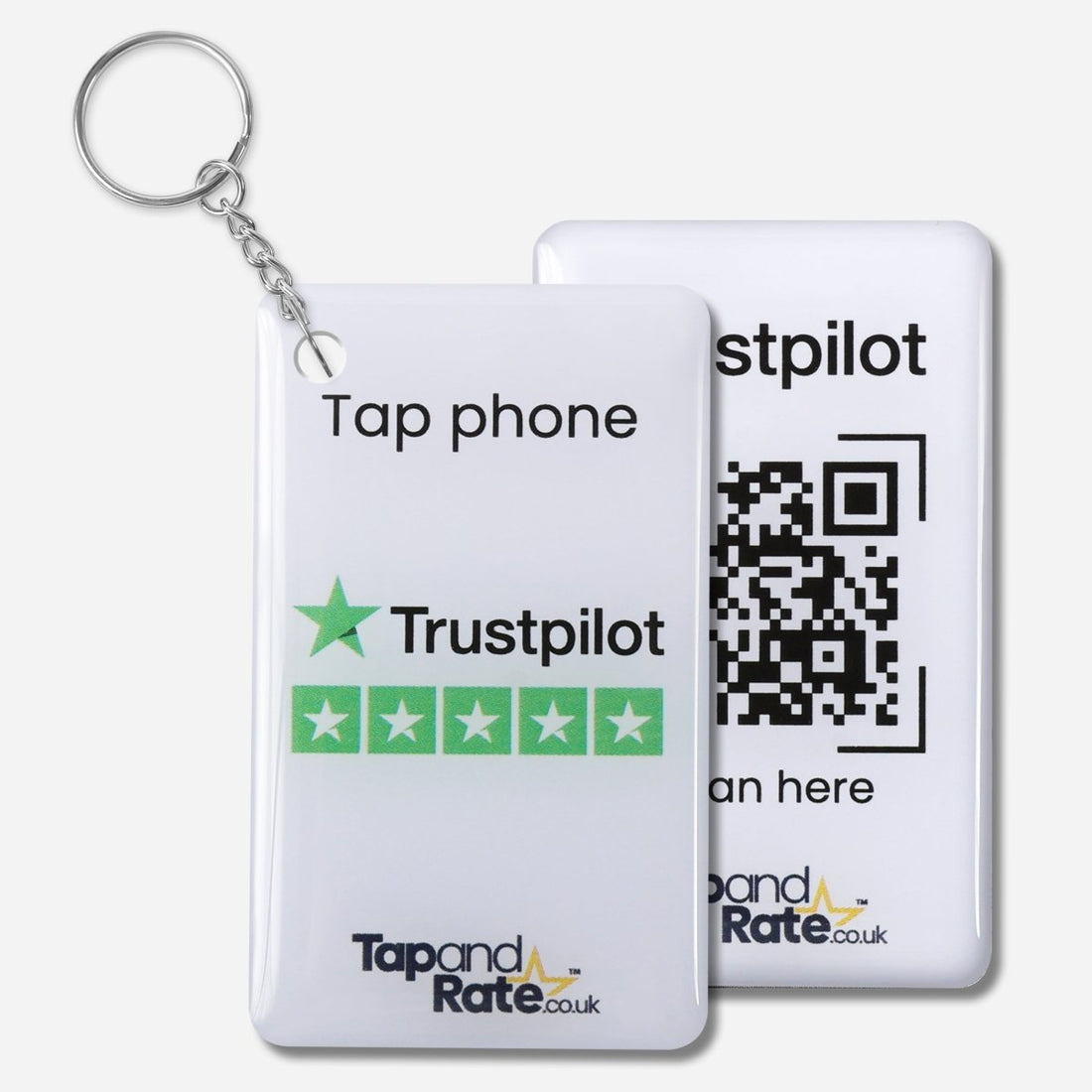 Google Reviews NFC Keyring + QR Black - Tap and Rate