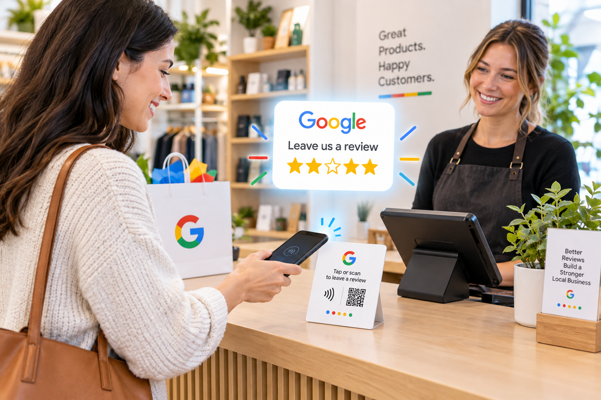 How to use a Google card to collect more Google reviews in-store
