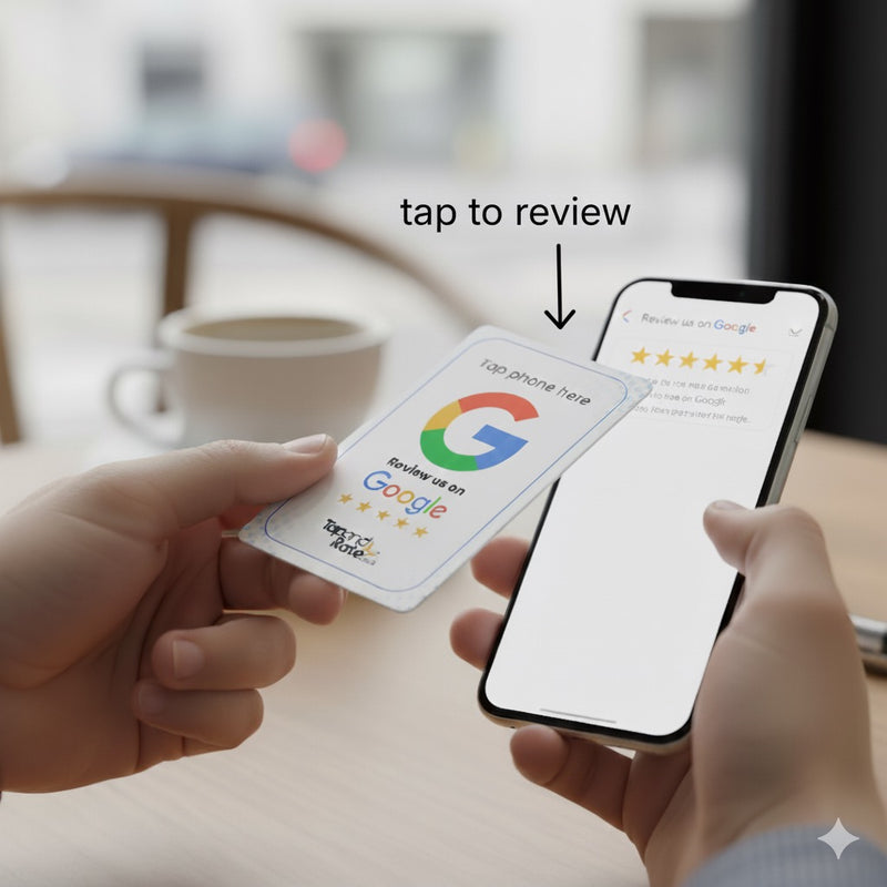 Google Reviews NFC & QR card (white)