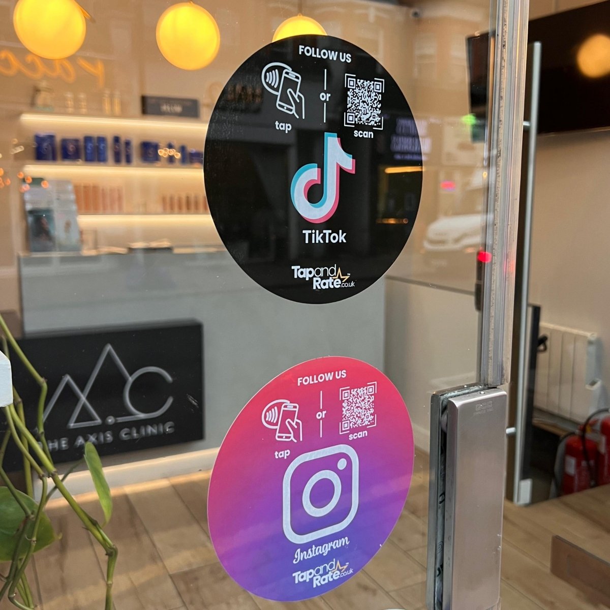 Choose ANY 2 NFC window stickers - Tap and Rate