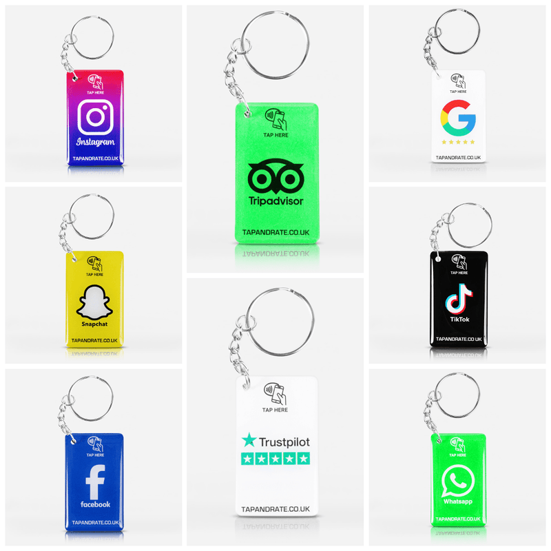 Choose ANY 3 NFC keyrings - Tap and Rate