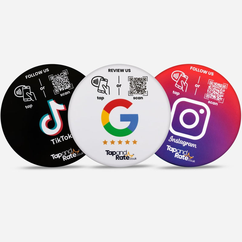 Choose ANY 3 NFC window stickers - Tap and Rate