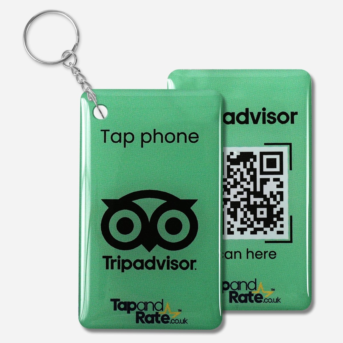 Google Reviews NFC Keyring + QR Black - Tap and Rate