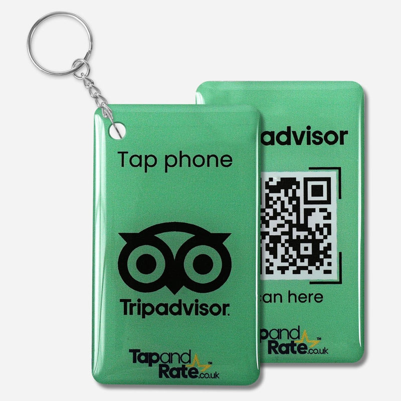 Google Reviews NFC Keyring + QR Black - Tap and Rate