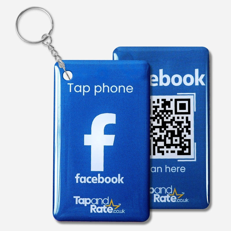 Google Reviews NFC Keyring + QR Black - Tap and Rate