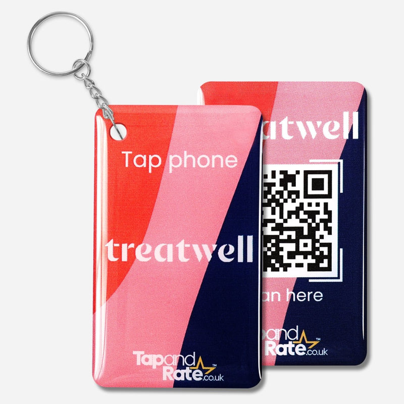 Google Reviews NFC Keyring + QR Black - Tap and Rate