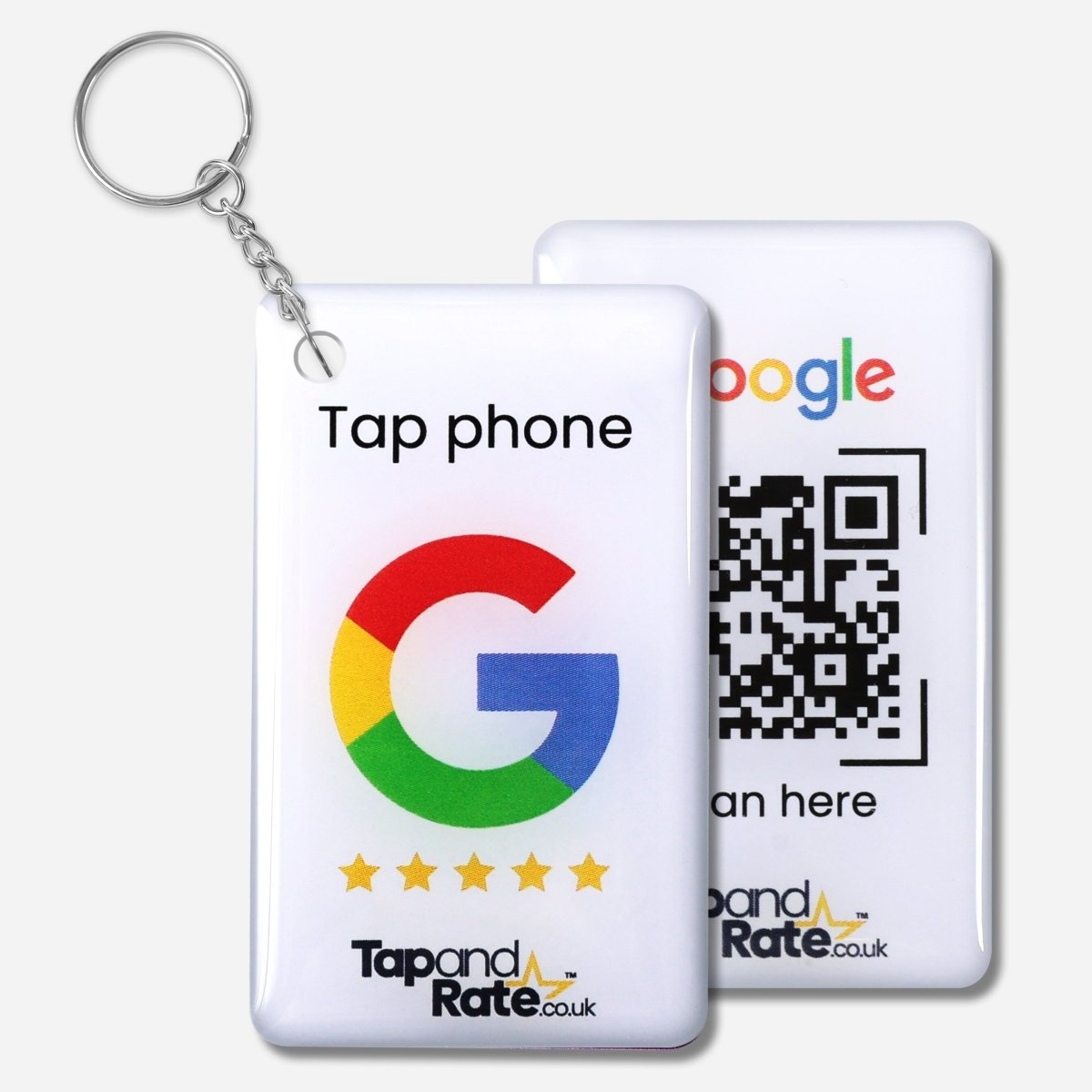 Google Reviews NFC Keyring + QR Black - Tap and Rate