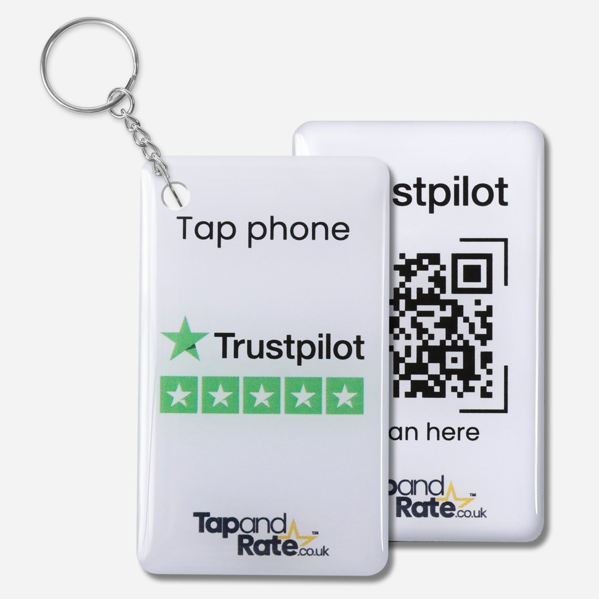 Google Reviews NFC Keyring + QR Black - Tap and Rate