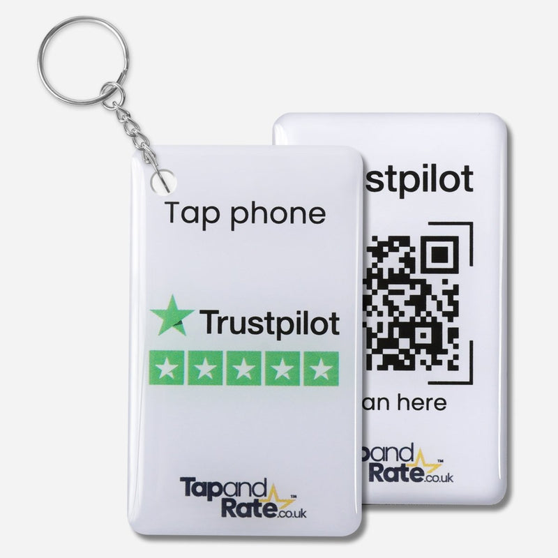 Google Reviews NFC Keyring + QR Black - Tap and Rate