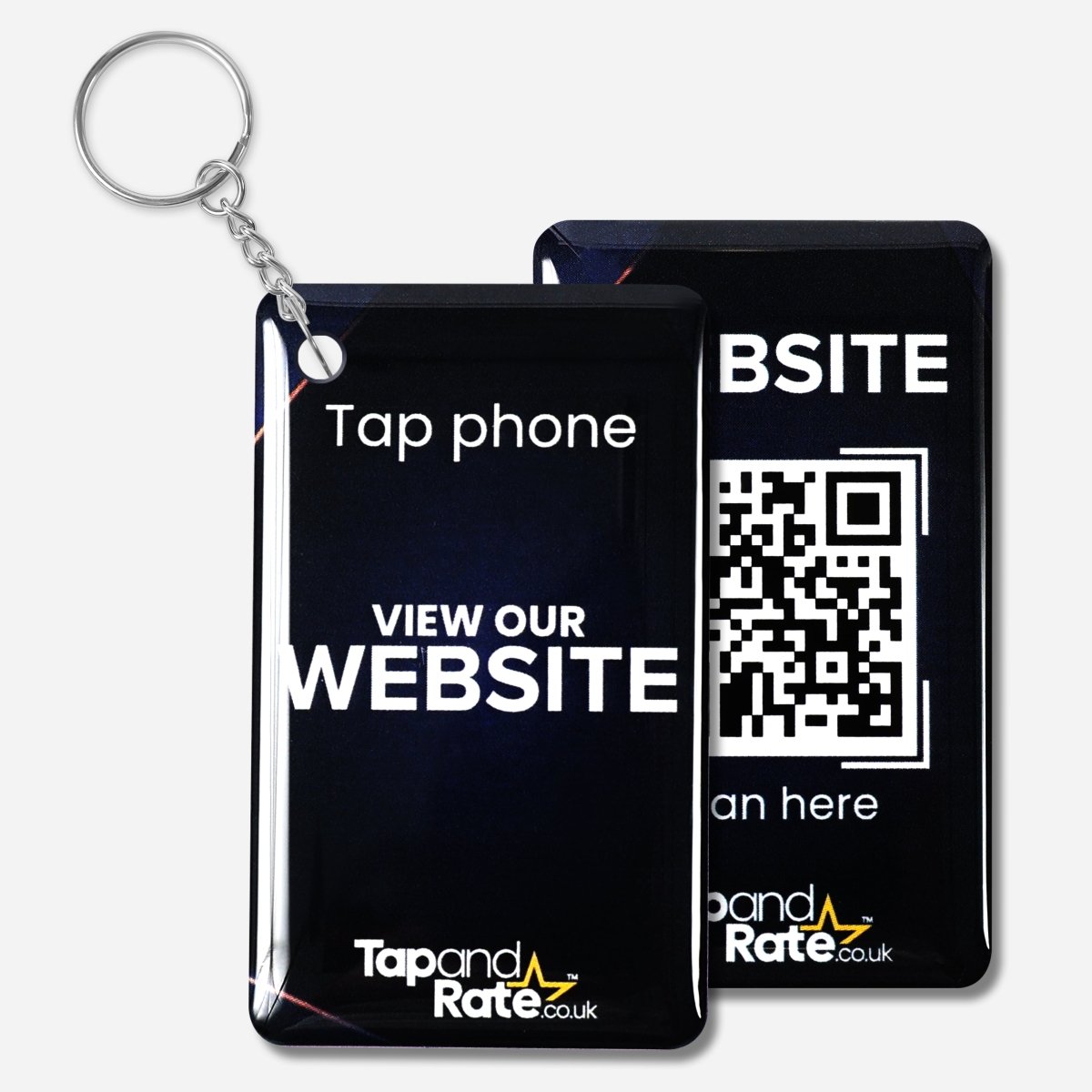 Google Reviews NFC Keyring + QR Black - Tap and Rate