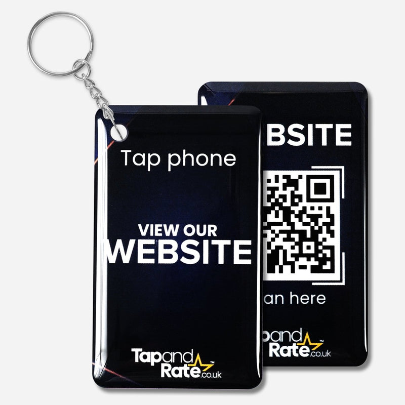 Google Reviews NFC Keyring + QR Black - Tap and Rate