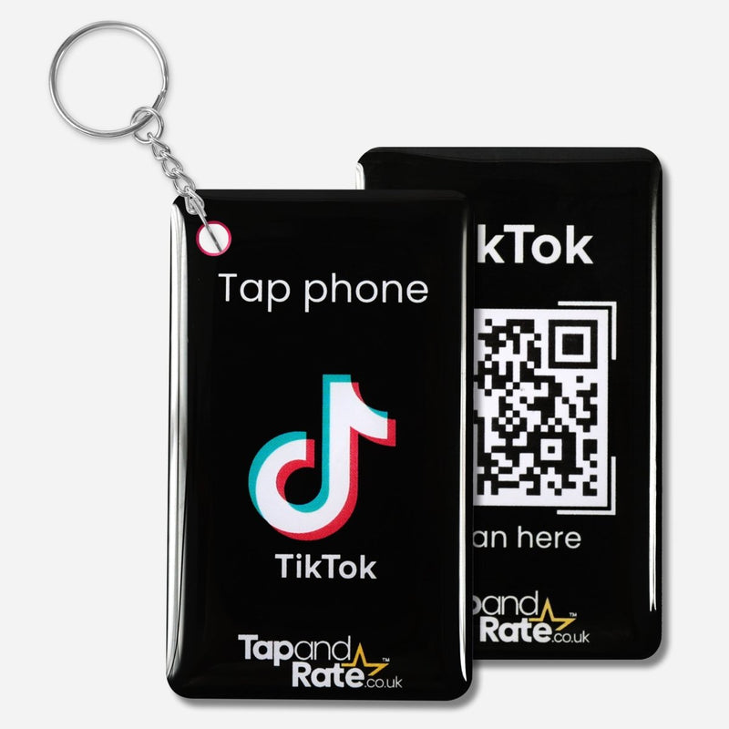 Google Reviews NFC Keyring + QR Black - Tap and Rate