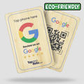 Google Reviews NFC & QR card (Bamboo) - Tap and Rate
