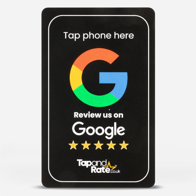 Google Reviews NFC & QR card (black) - Tap and Rate