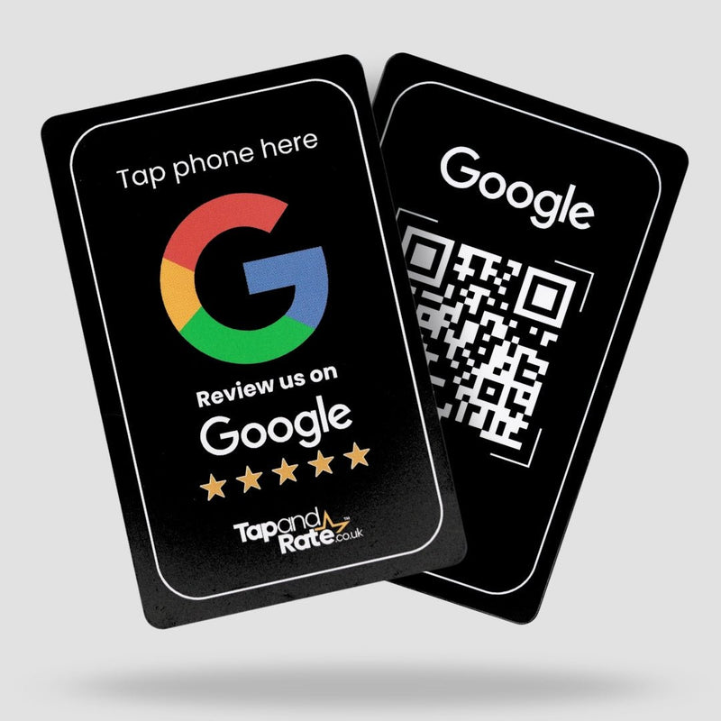 Google Reviews NFC & QR card (black) - Tap and Rate