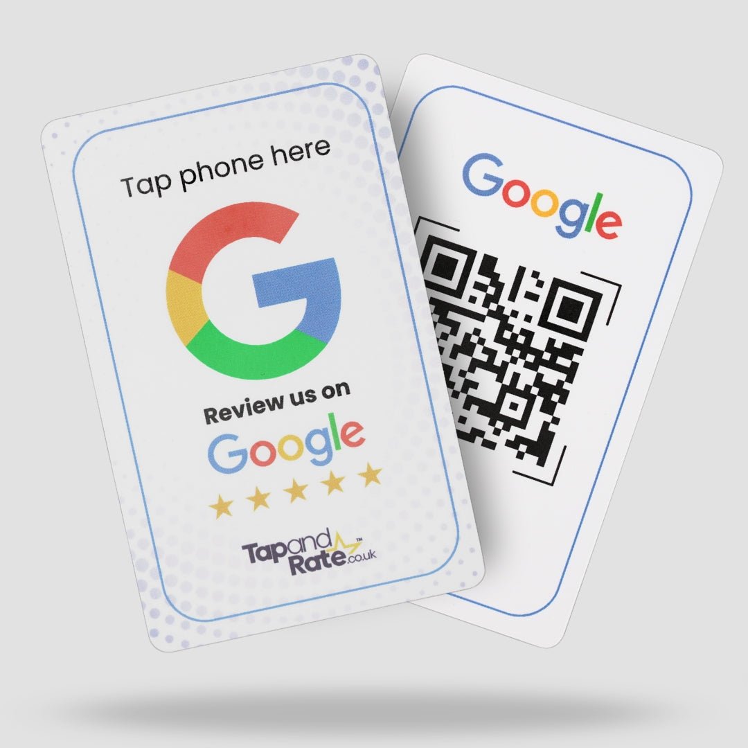 Google Reviews NFC & QR card (white) - Tap and Rate