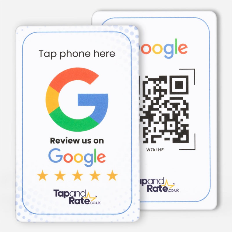 Google Reviews NFC & QR card (white) - Tap and Rate