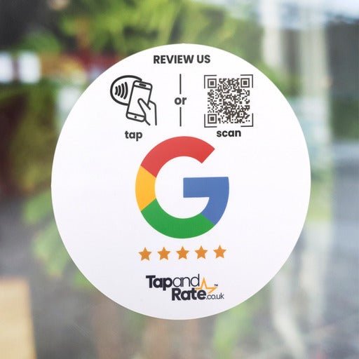 Google Reviews NFC & QR card (white) - Tap and Rate