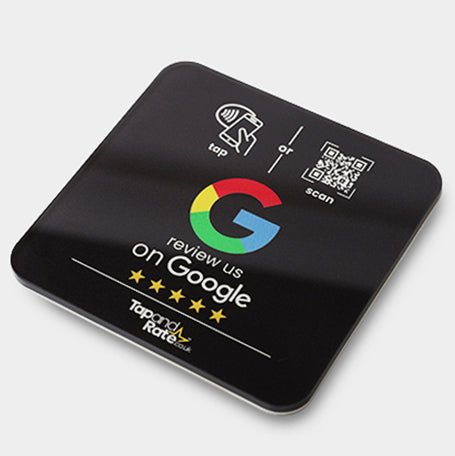 Google Reviews NFC & QR Tile (Black) - Tap and Rate