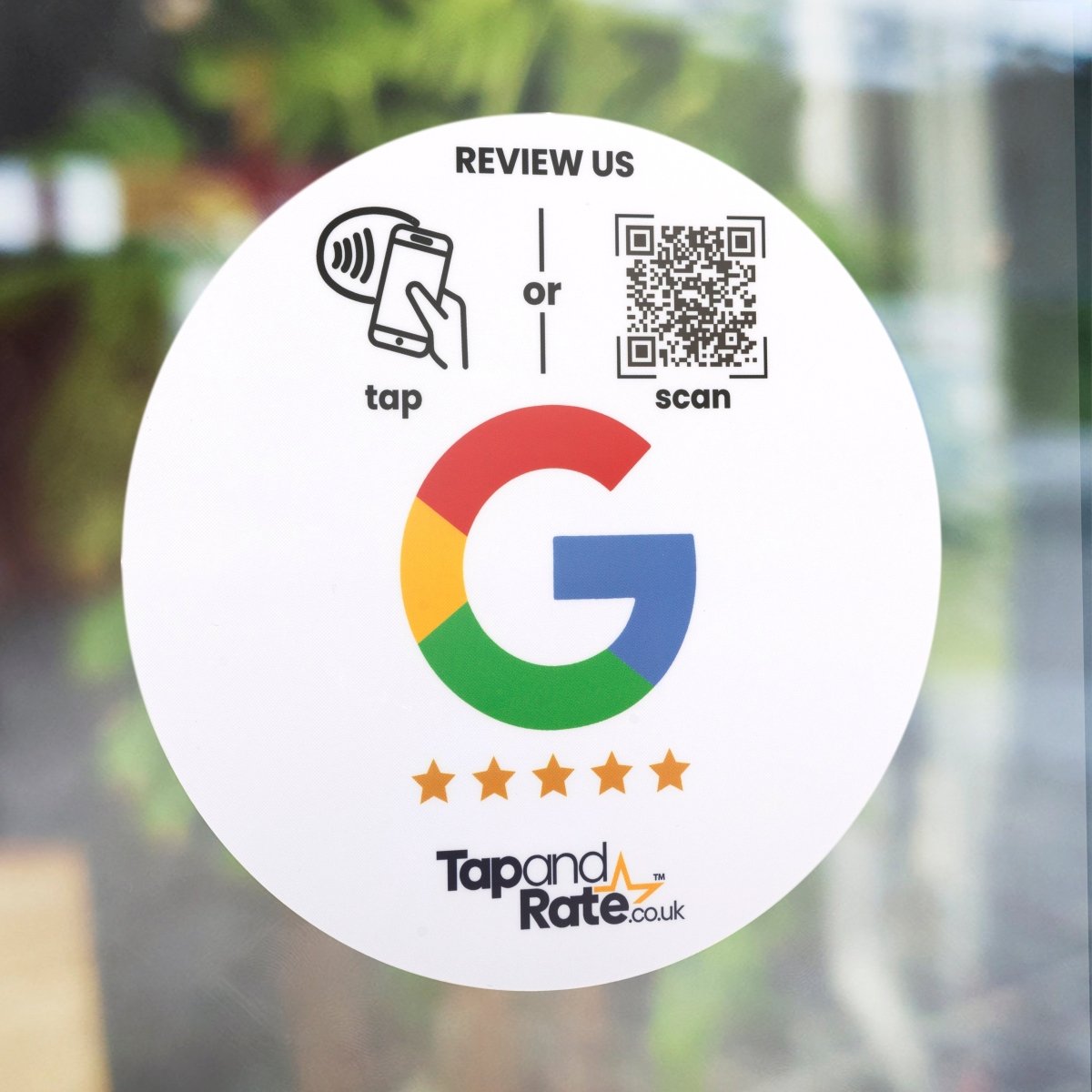 Google Reviews NFC & QR Tile (Black) - Tap and Rate