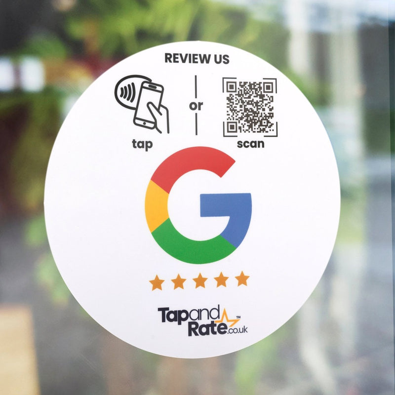 Google Reviews NFC & QR Tile (Black) - Tap and Rate