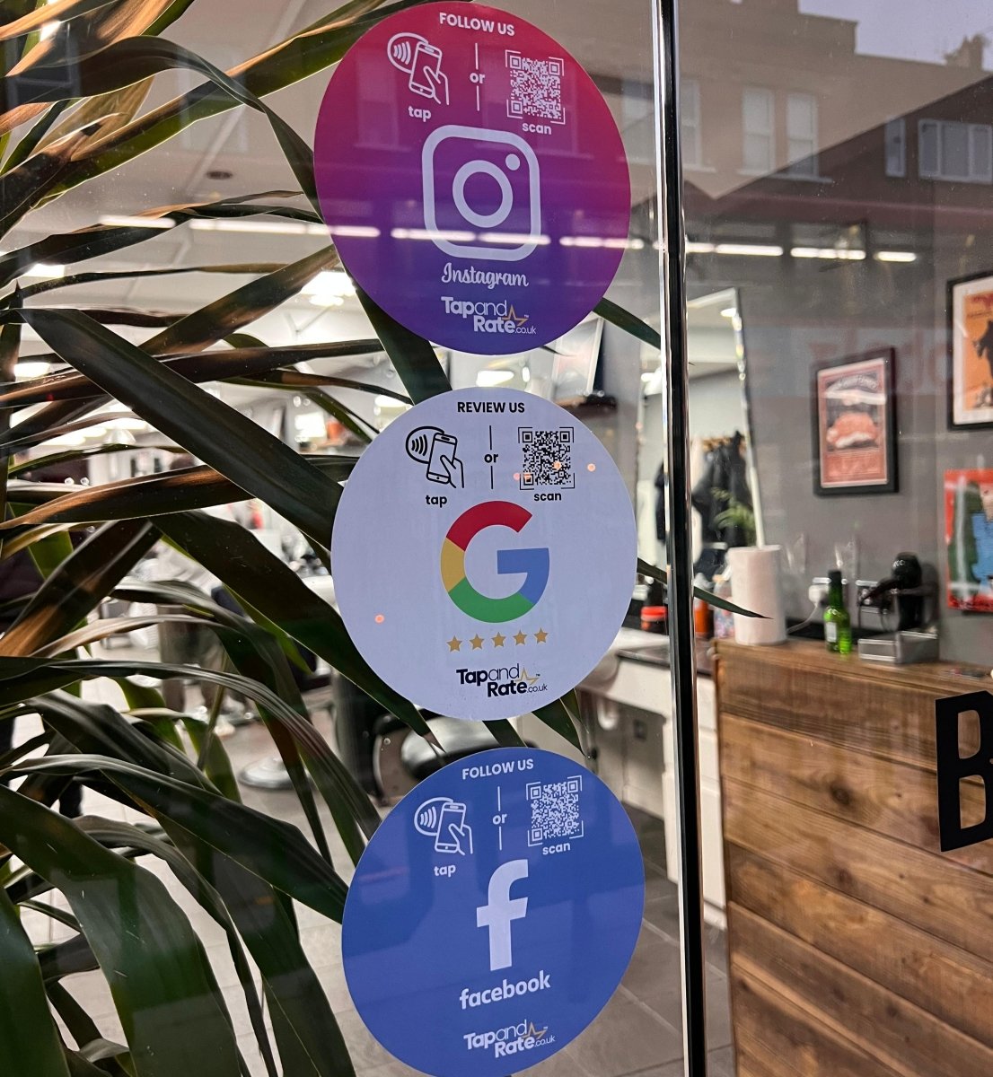 Google Reviews NFC & QR Tile (Black) - Tap and Rate