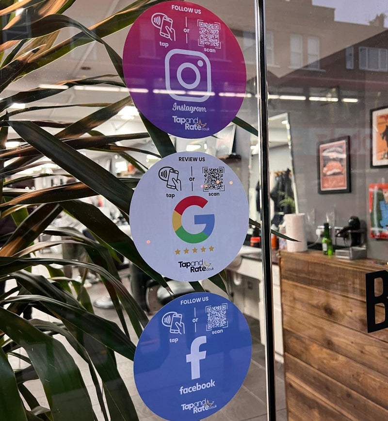 Google Reviews NFC & QR Tile (Black) - Tap and Rate