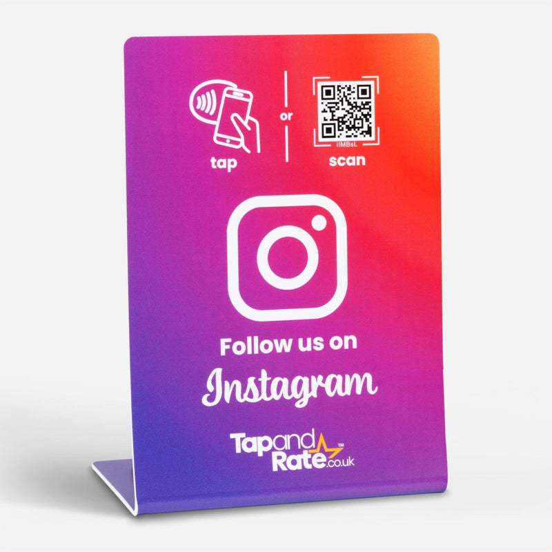 Instagram NFC stand & QR - Tap and Rate