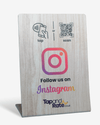 Instagram NFC stand & QR (Bamboo Effect) - Tap and Rate