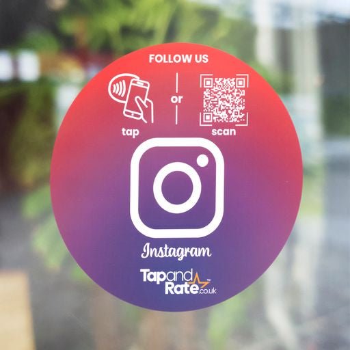 Instagram NFC Window Sticker - Tap and Rate