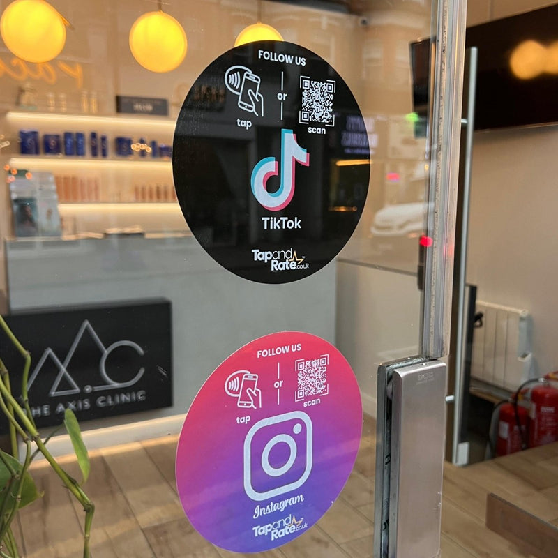 Instagram NFC Window Sticker - Tap and Rate
