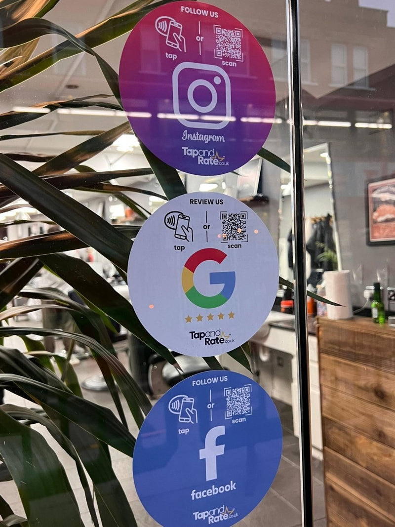 Instagram NFC Window Sticker - Tap and Rate