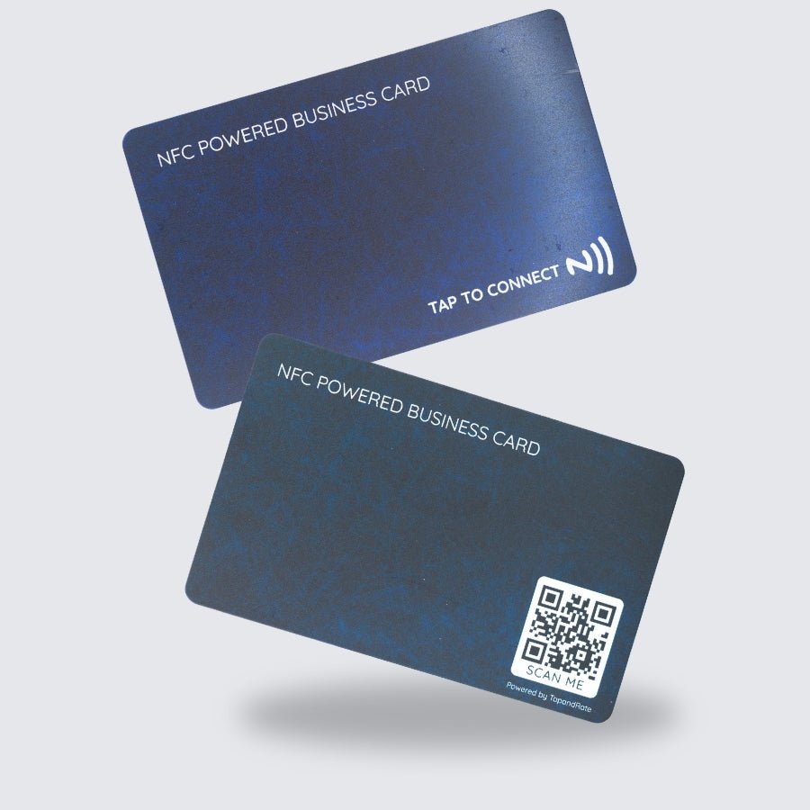 Navy Business Card NFC and QR - Tap and Rate