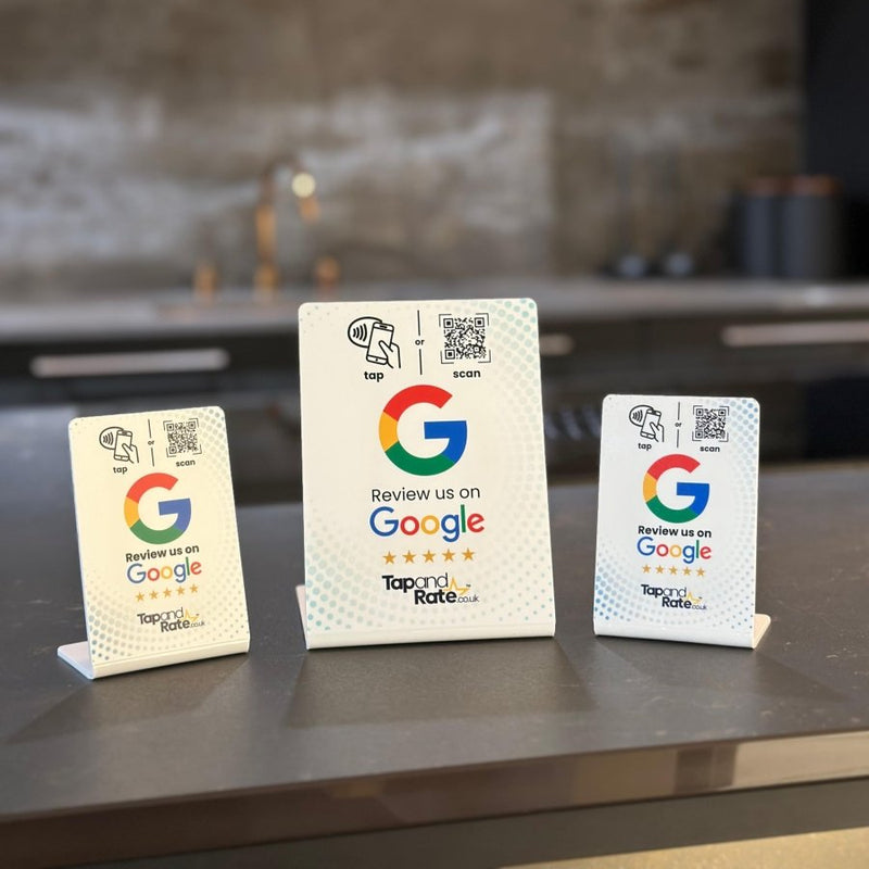 Premium Google Review NFC & QR stand (L) - Tap and Rate