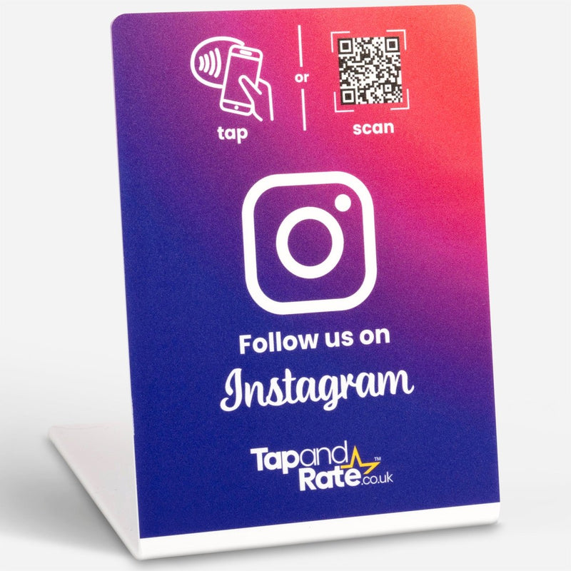 Premium Instagram NFC & QR stand (L) - Tap and Rate