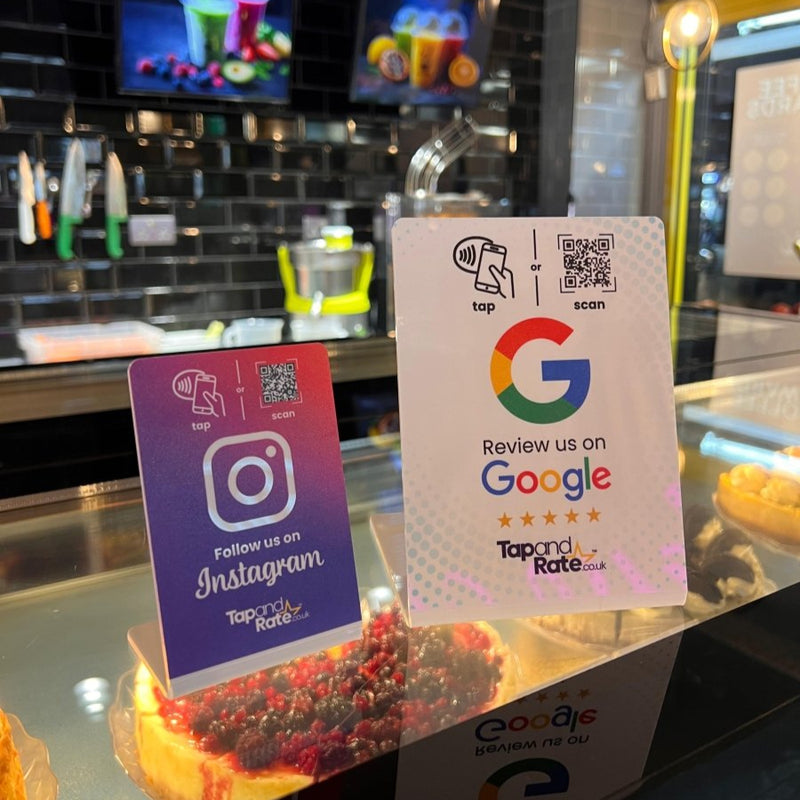 Premium Instagram NFC & QR stand (L) - Tap and Rate