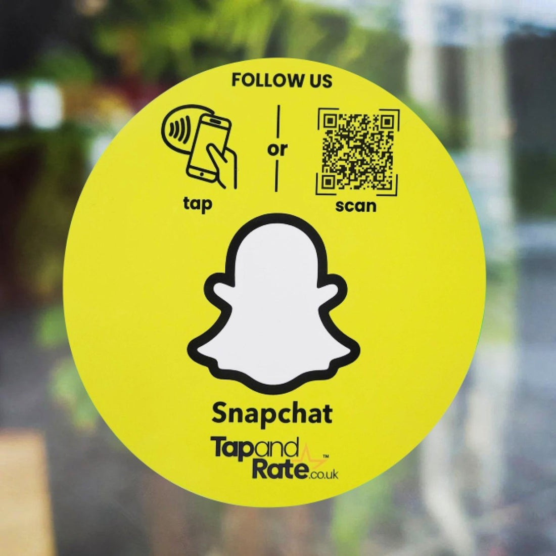 Snapchat NFC & QR Window Sticker - Tap and Rate