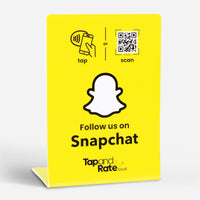 Snapchat NFC stand & QR - Tap and Rate