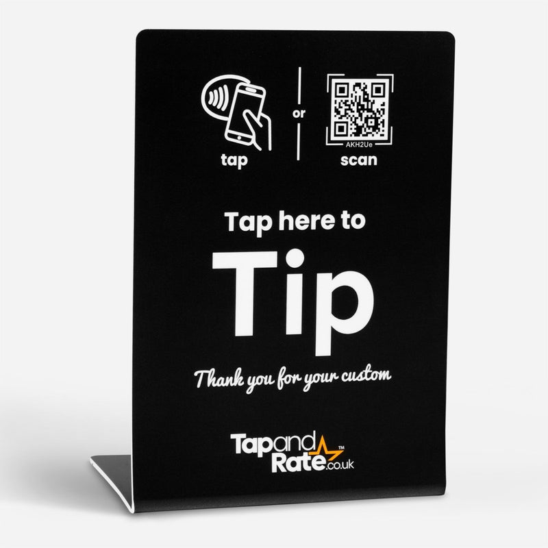 Tap to Tip NFC stand & QR - Tap and Rate