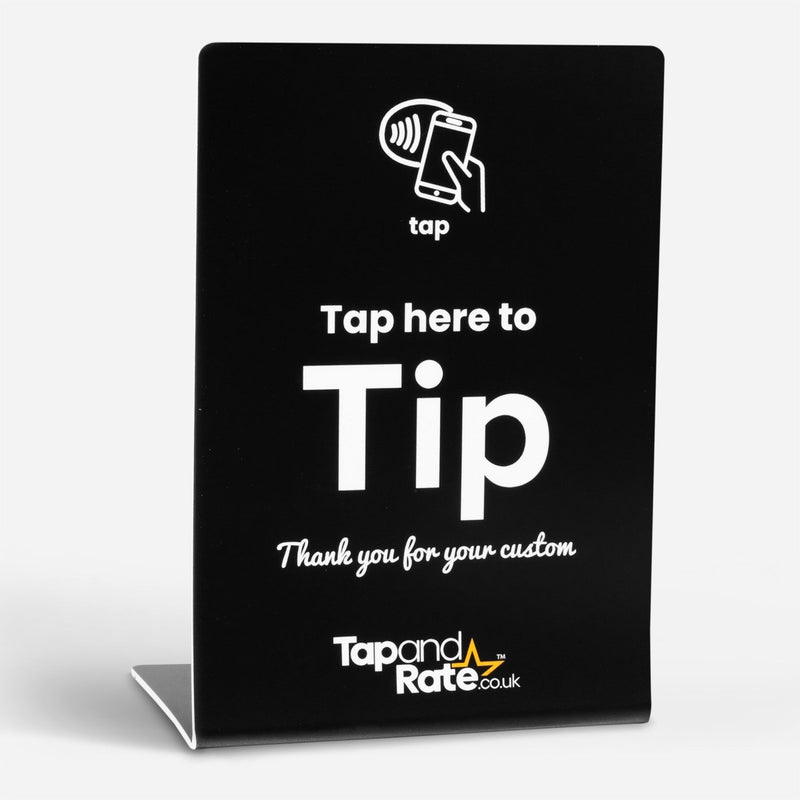 Tap to Tip NFC stand & QR - Tap and Rate