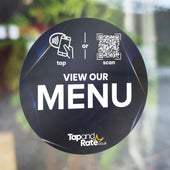 View menu NFC Window Sticker - Tap and Rate