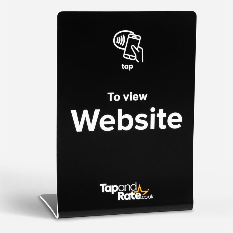 Website NFC stand & QR - Tap and Rate