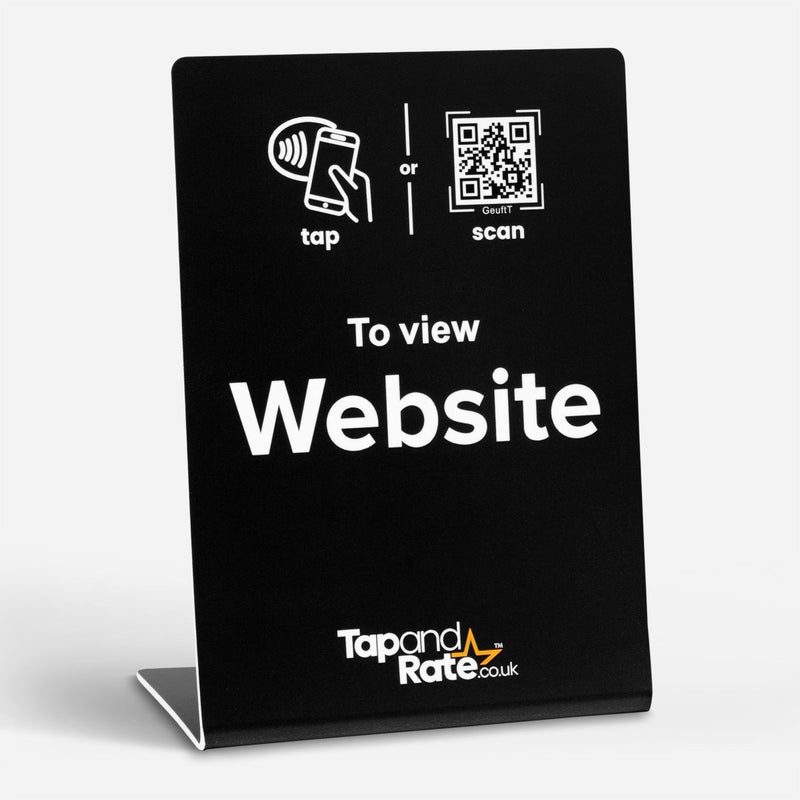 Website NFC stand & QR - Tap and Rate