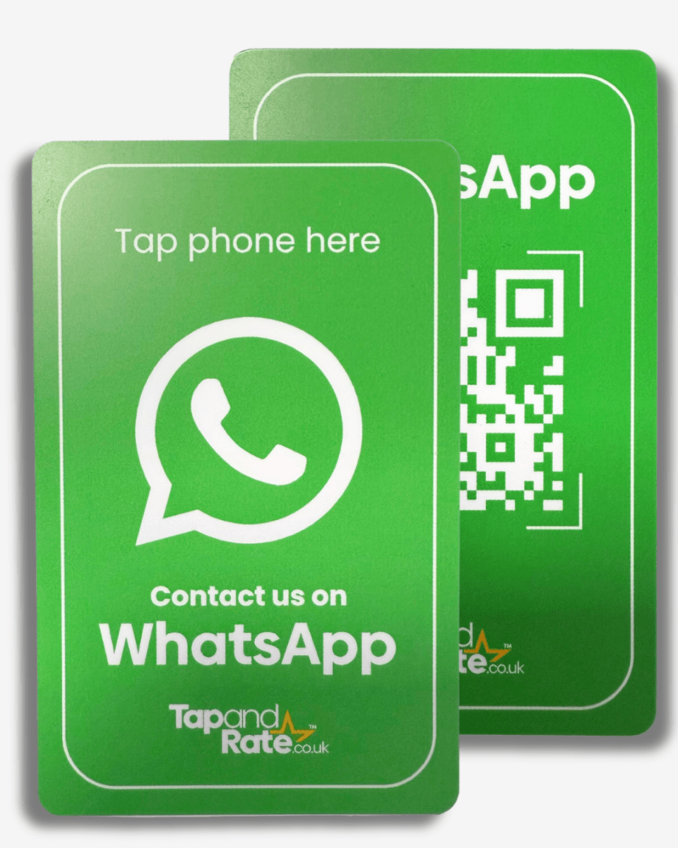 WhatsApp NFC & QR card - Tap and Rate