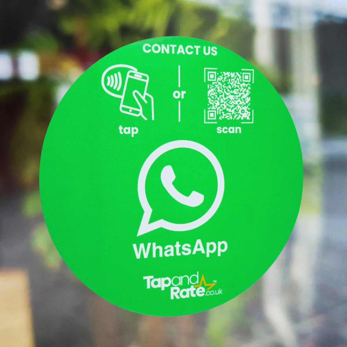 WhatsApp NFC Window Sticker - Tap and Rate